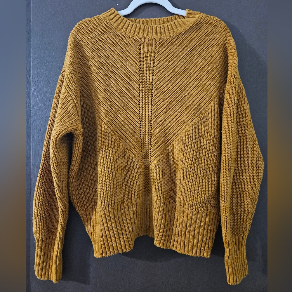 a.n.a Mustard Yellow Crew Neck Sweater